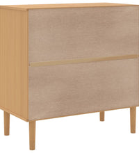 Sideboard SENJA Rattan-Optik Braun 80x40x80 cm Kiefernholz