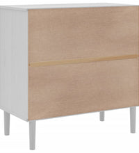 Sideboard SENJA Rattan-Optik Weiß 80x40x80 cm Kiefernholz