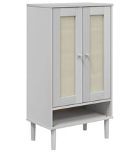 Schuhschrank SENJA Rattan-Optik Weiß 59,5x35x107cm Kiefernholz