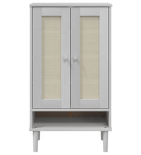 Schuhschrank SENJA Rattan-Optik Weiß 59,5x35x107cm Kiefernholz