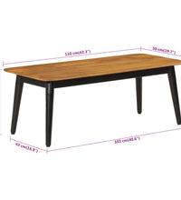 Couchtisch 110x50x40 cm Massivholz Mango und Eisen