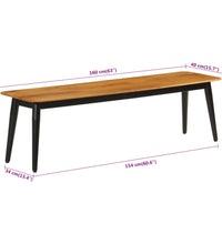 Sitzbank 160x40x45 cm Massivholz Mango und Eisen