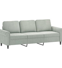 3-Sitzer-Sofa Hellgrau 180 cm Samt