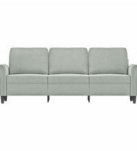 3-Sitzer-Sofa Hellgrau 180 cm Samt