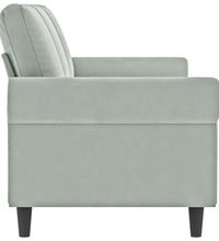 3-Sitzer-Sofa Hellgrau 180 cm Samt
