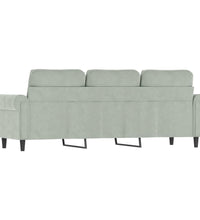 3-Sitzer-Sofa Hellgrau 180 cm Samt