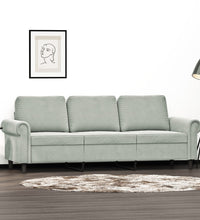 3-Sitzer-Sofa Hellgrau 180 cm Samt