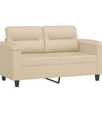 2-Sitzer-Sofa Creme 120 cm Mikrofasergewebe