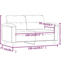 2-Sitzer-Sofa Creme 120 cm Mikrofasergewebe