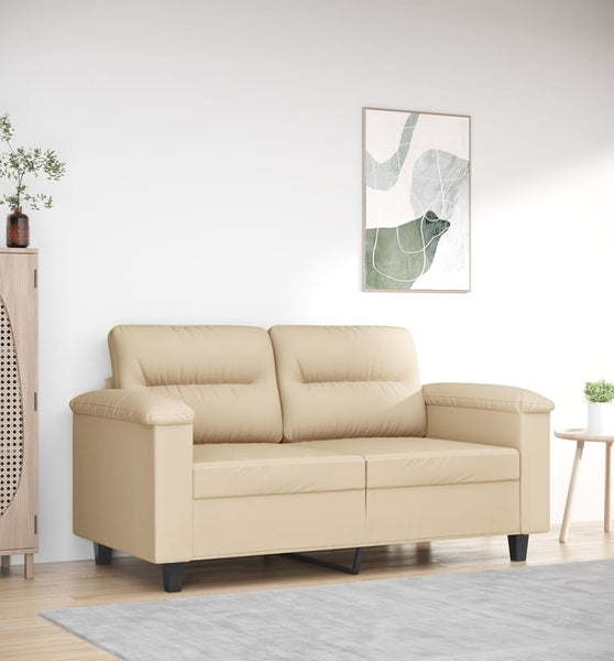 2-Sitzer-Sofa Creme 120 cm Mikrofasergewebe