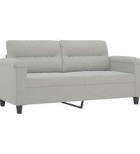 2-Sitzer-Sofa Hellgrau 140 cm Mikrofasergewebe