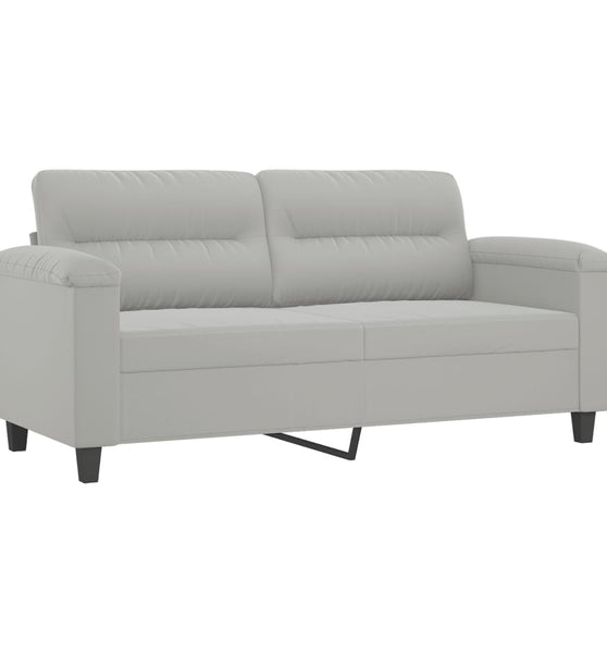 2-Sitzer-Sofa Hellgrau 140 cm Mikrofasergewebe