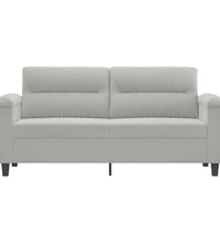 2-Sitzer-Sofa Hellgrau 140 cm Mikrofasergewebe