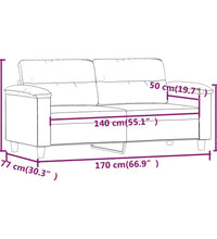 2-Sitzer-Sofa Hellgrau 140 cm Mikrofasergewebe