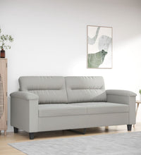 2-Sitzer-Sofa Hellgrau 140 cm Mikrofasergewebe