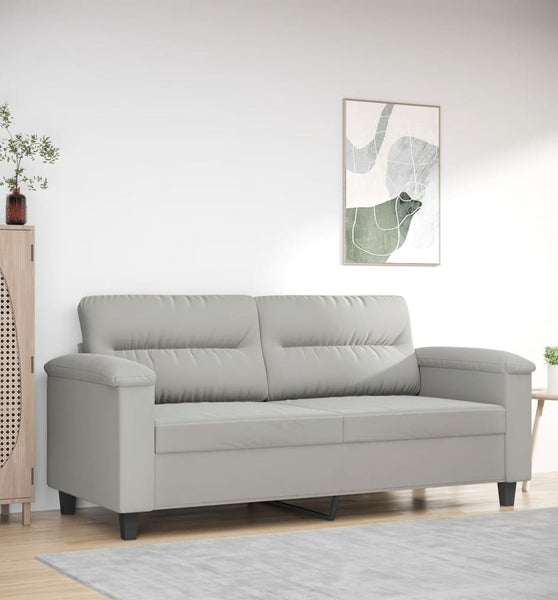 2-Sitzer-Sofa Hellgrau 140 cm Mikrofasergewebe