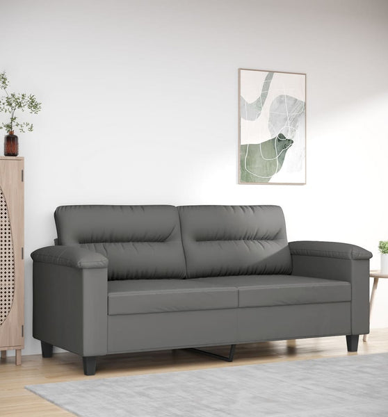 2-Sitzer-Sofa Dunkelgrau 140 cm Mikrofasergewebe