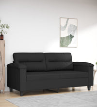 2-Sitzer-Sofa Schwarz 140 cm Mikrofasergewebe