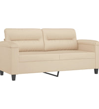 2-Sitzer-Sofa Creme 140 cm Mikrofasergewebe