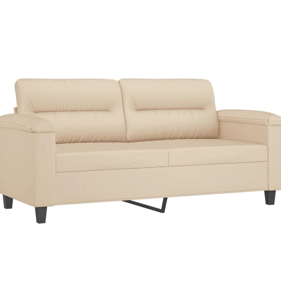 2-Sitzer-Sofa Creme 140 cm Mikrofasergewebe