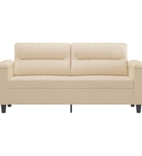 2-Sitzer-Sofa Creme 140 cm Mikrofasergewebe