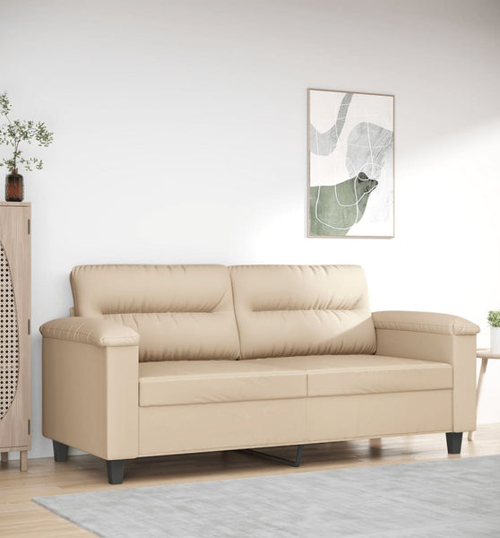 2-Sitzer-Sofa Creme 140 cm Mikrofasergewebe