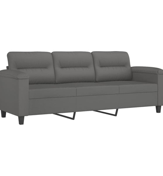 3-Sitzer-Sofa Dunkelgrau 180 cm Mikrofasergewebe