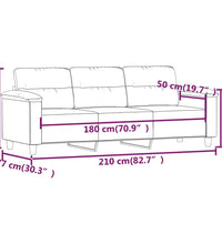 3-Sitzer-Sofa Dunkelgrau 180 cm Mikrofasergewebe