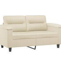 2-Sitzer-Sofa Creme 120 cm Kunstleder
