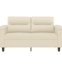 2-Sitzer-Sofa Creme 120 cm Kunstleder