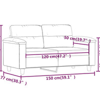 2-Sitzer-Sofa Creme 120 cm Kunstleder