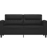 2-Sitzer-Sofa Schwarz 140 cm Kunstleder