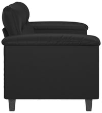 2-Sitzer-Sofa Schwarz 140 cm Kunstleder