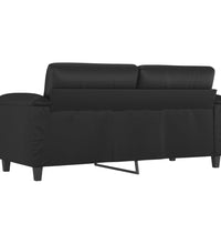 2-Sitzer-Sofa Schwarz 140 cm Kunstleder