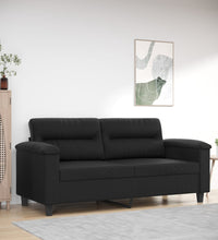 2-Sitzer-Sofa Schwarz 140 cm Kunstleder