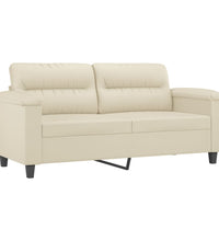 2-Sitzer-Sofa Creme 140 cm Kunstleder
