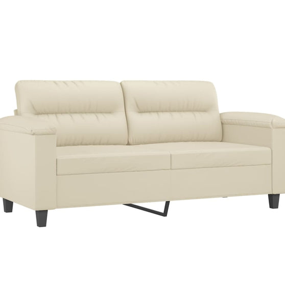 2-Sitzer-Sofa Creme 140 cm Kunstleder