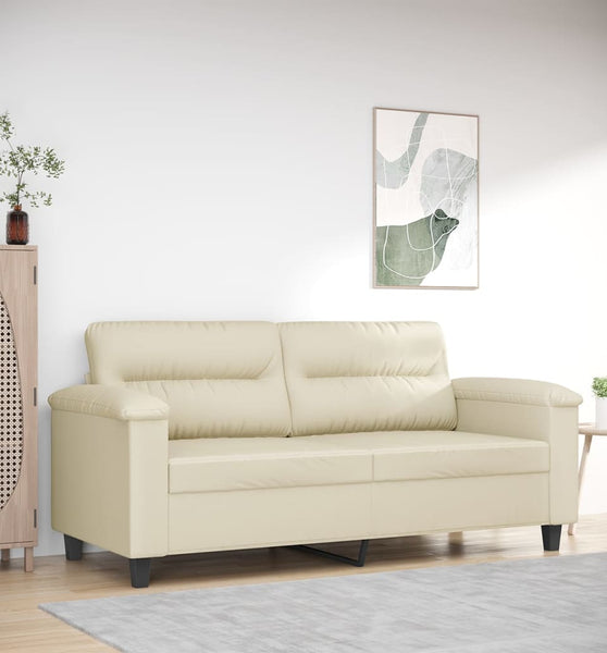 2-Sitzer-Sofa Creme 140 cm Kunstleder