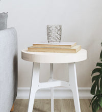 Tischplatte Rund Weiß Ø30x3 cm Massivholz Kiefer