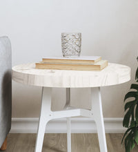 Tischplatte Rund Weiß Ø40x3 cm Massivholz Kiefer