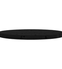 Tischplatte Rund Schwarz Ø60x3 cm Massivholz Kiefer