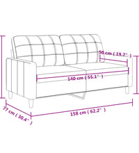 2-Sitzer-Sofa Dunkelgrau 140 cm Stoff