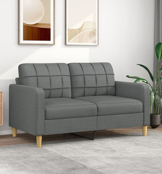 2-Sitzer-Sofa Dunkelgrau 140 cm Stoff