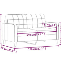 2-Sitzer-Sofa Weinrot 140 cm Stoff
