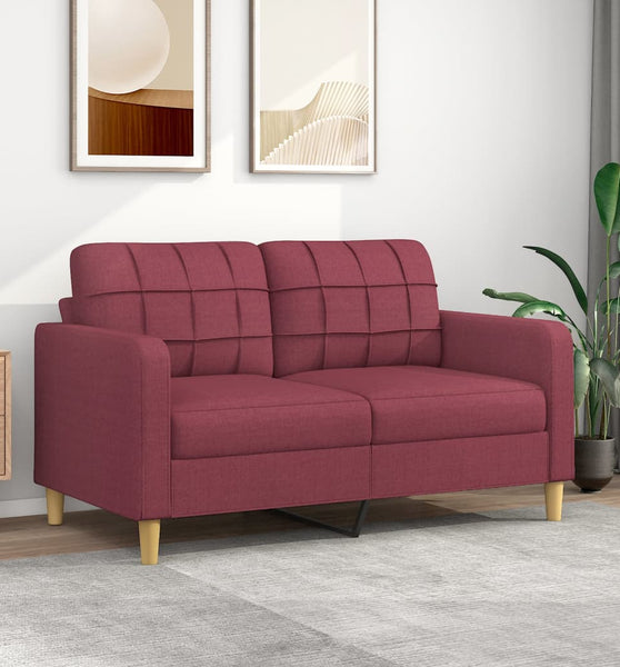 2-Sitzer-Sofa Weinrot 140 cm Stoff