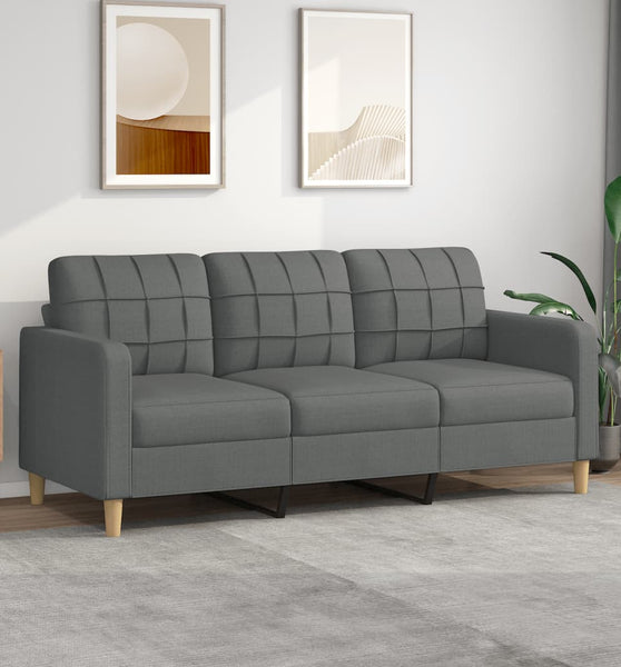 3-Sitzer-Sofa Dunkelgrau 180 cm Stoff
