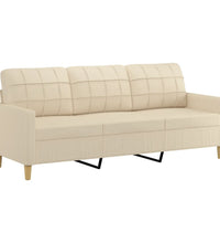 3-Sitzer-Sofa Creme 180 cm Stoff