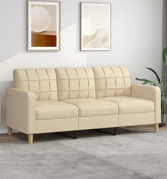 3-Sitzer-Sofa Creme 180 cm Stoff