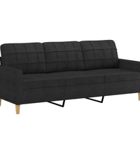 3-Sitzer-Sofa Schwarz 180 cm Stoff