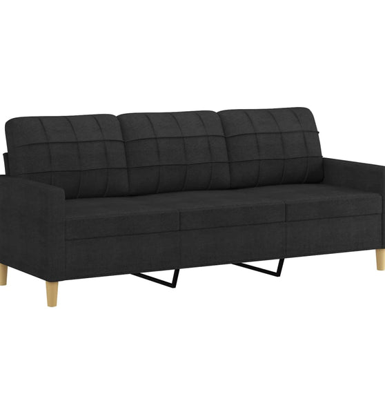 3-Sitzer-Sofa Schwarz 180 cm Stoff